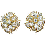 Tiffany & Co. Earrings in 18K Gold Featuring Pear-Shaped and Round Brilliant Diamonds of over 30 Total Carats