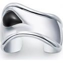Tiffany & Co. Elsa Peretti Small Bone Cuff in Sterling Silver with Black Jade