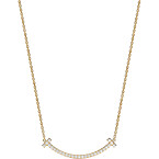 Tiffany & Co. T Medium Smile Pendant in Gold with Diamonds