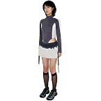 Toile Studios Plug Reversible Balloon Skirt in Charcoal/Cream