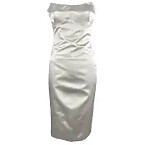 Gucci by Tom Ford Runway Ad Corset White Silk Satin Strapless Dress