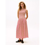 Tommy Hilfiger Sofia for Tommy Sleeveless Stripe Dress in Medium Red Stripe