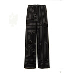 Toteme Embroidered Silk-Twill Wide-Leg Pants