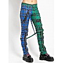 Tripp NYC Split Leg Bondage Pant Blue/Green Plaid