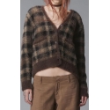 UNIF Ty Cardigan in Brown Plaid