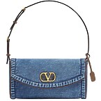 Valentino Devain Small Denim Shoulder Bag