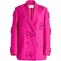 Valentino Embroidered Double-Breasted Wool-Silk Blazer