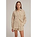 Venroy Oversized Woven Stripe Shirt