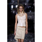 Versace Red Fringe Leather Skirt