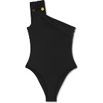 Versace Safety Pin Gathered One-Piece Swimsuit