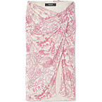 Versace Underwater Barocco Draped Midi Skirt