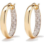 Yvonne Leon Paire De Creoles Diamantees PM or Jaune