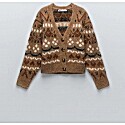 Zara Jacquard Knit Cardigan