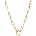 Zoe Lev 14K Gold Large Paper Clip Chain with Diamond Enhancer Necklace