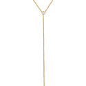 Zoe Lev Gold Bezel Diamond Lariat Necklace,
