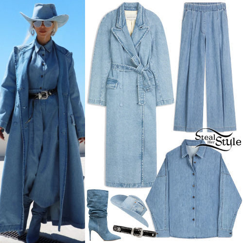 Denim Coat and Hat