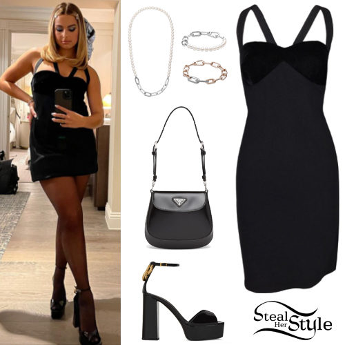 Black Mini Dress, Platform Sandals