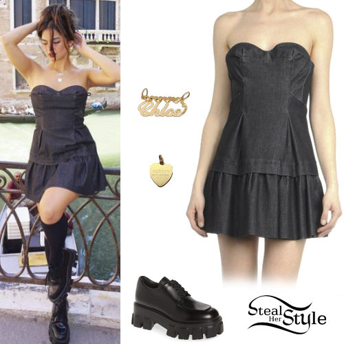 Denim Dress, Platform Shoes