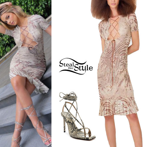 Lace-Up Dress, Snake Sandals