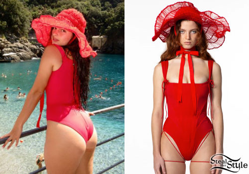 Red Swimsuit and Hat