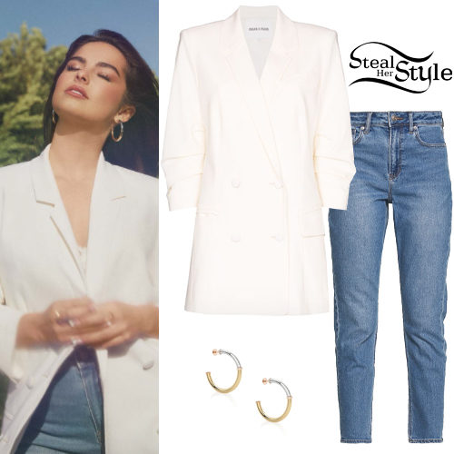 White Blazer, Straight Jeans