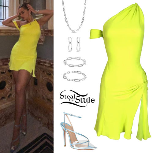 Yellow Dress, Crystal Pumps