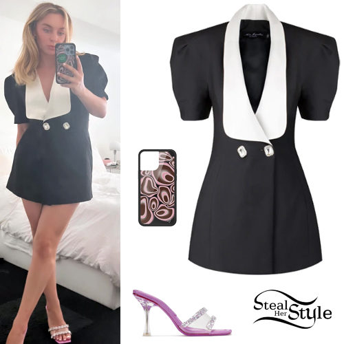 Black Mini Dress, Crystal Sandals