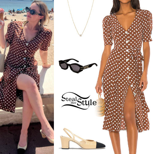 Polka-Dot Dress, Slingback Shoes