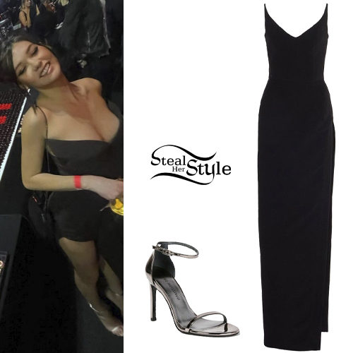 Black Dress, Silver Sandals