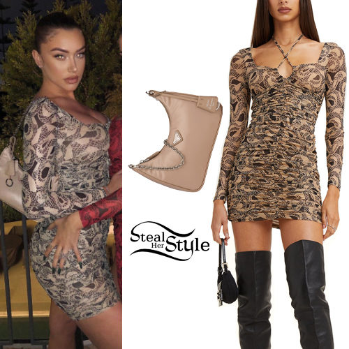 Beige Mini Dress and Bag