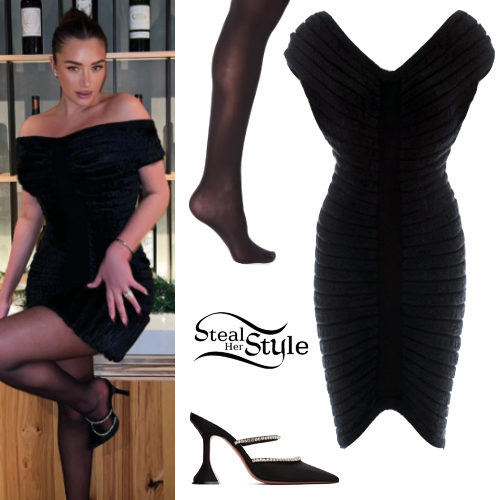 Alaïa Mini Dress and Amina Muaddi Gilda Mules