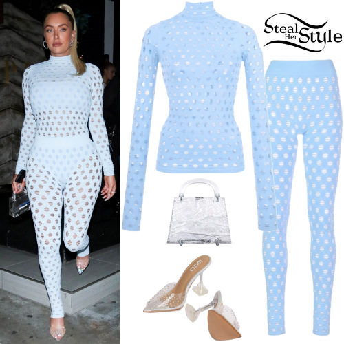 Blue Perforated Top and Pants