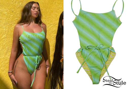 Green Printed Swimsuit