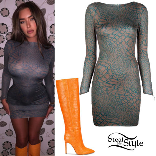 Grey Dress, Orange Boots