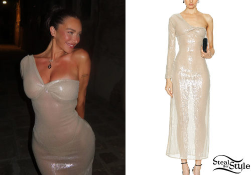 One Sleeve Glitter Dress