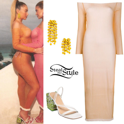 Orange Dress, Mule Sandals