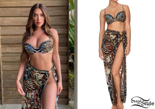 Animal Print Underwire Bikini and Long Sarong