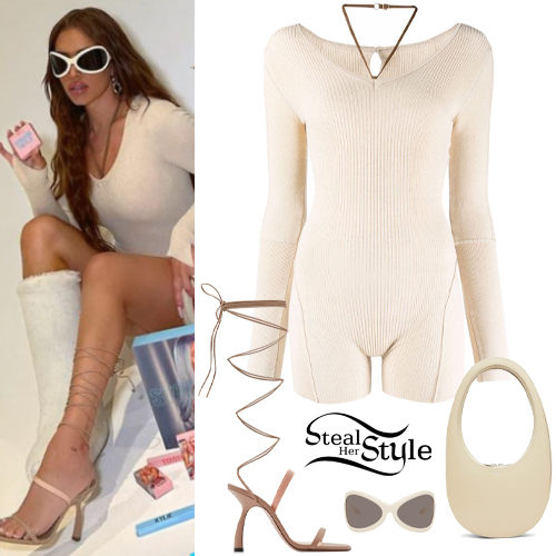 Ribbed Jumpsuit, Lace Up Sandals