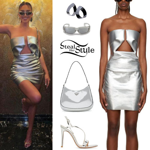 Silver Mini Dress and Sandals