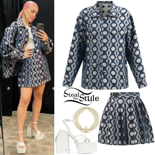 Caterpillar Jacquard Jacket and Mini Kilt Skirt