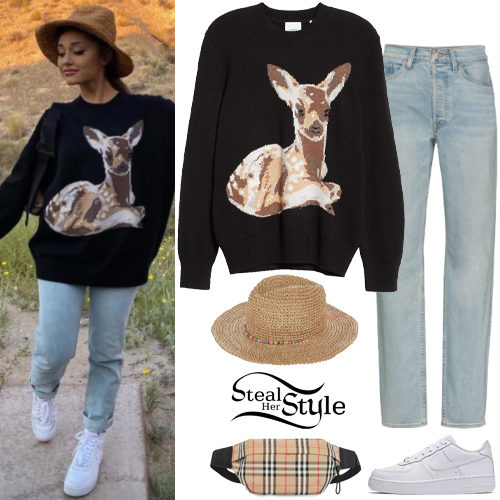 Black Deer Sweater, White Shoes