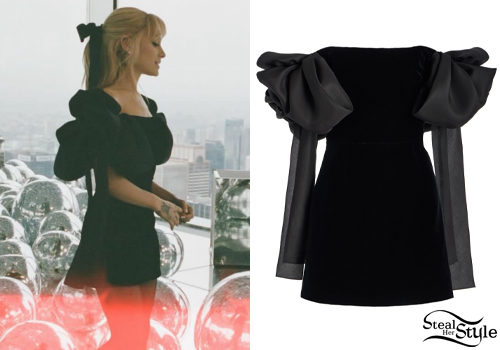 Off-The-Shoulder Velvet Mini Dress