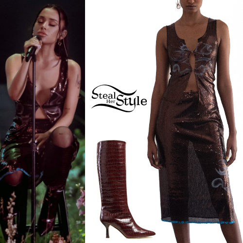 Brown Sequin Top and Skirt