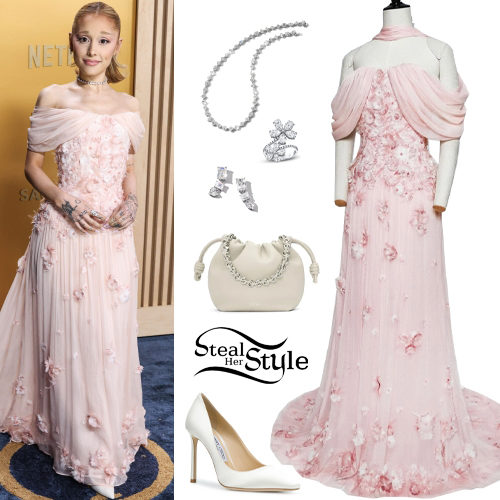 Pink Dress, White Pumps