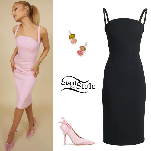 Pink Midi Dress and Pumps
