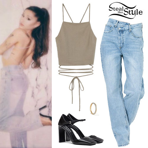 Strappy Top, Washed Jeans