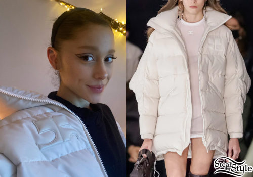 White Puffer Jacket, Pink Top