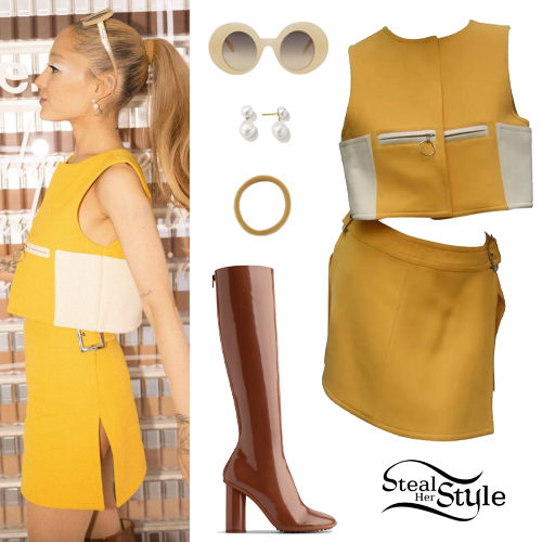 Yellow Wool Top and Mini Skirt