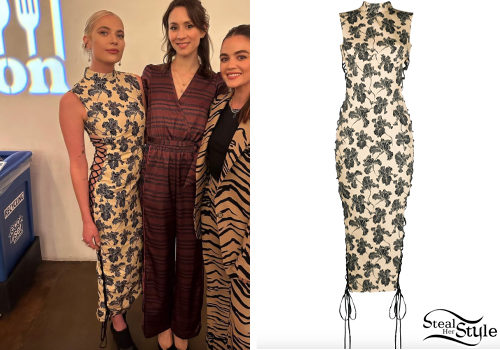 Floral Lace-Up Dress