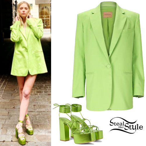 Green Blazer, Platform Sandals